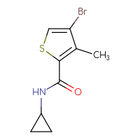 Chemical structure of 4-bromo-N-cyclopropyl-3-methylthiophene-2-carboxamide - CSSB01991073831