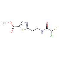 Chemical structure of methyl 2-[2-(2-chloro-2-fluoroacetamido)ethyl]-1,3-thiazole-5-carboxylate - CSSB21332077624