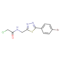 Chemical structure of N-{[5-(4-bromophenyl)-1,3,4-thiadiazol-2-yl]methyl}-2-chloroacetamide - CSSB21332095808