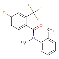 Chemical structure of 4-fluoro-N-methyl-N-(2-methylphenyl)-2-(trifluoromethyl)benzamide - CSSB02099379594
