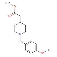 Chemical structure of methyl 2-{1-[(4-methoxyphenyl)methyl]piperidin-4-yl}acetate - CSSB00020597428