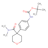 Chemical structure of tert-butyl N-{4-[4-(dimethylcarbamoyl)oxan-4-yl]phenyl}carbamate - CSSB16466395439