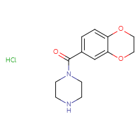 Chemical structure of 1-(2,3-dihydro-1,4-benzodioxine-6-carbonyl)piperazine hydrochloride - CSSB00016992395