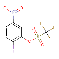 Chemical structure of 2-iodo-5-nitrophenyl trifluoromethanesulfonate - CSSB20776294941