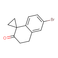 Chemical structure of 6'-bromo-3',4'-dihydro-2'H-spiro[cyclopropane-1,1'-naphthalen]-2'-one - CSSB00045469917