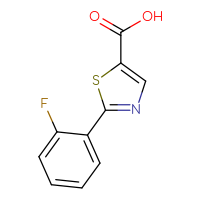 Chemical structure of 2-(2-fluorophenyl)-1,3-thiazole-5-carboxylic acid - CSSB00000238700