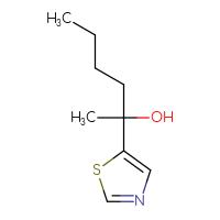 Chemical structure of 2-(1,3-thiazol-5-yl)hexan-2-ol - CSSB00019359074