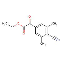 Chemical structure of ethyl 2-(4-cyano-3,5-dimethylphenyl)-2-oxoacetate - CSSB21322982591