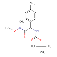 Chemical structure of tert-butyl N-{[methoxy(methyl)carbamoyl](4-methylphenyl)methyl}carbamate - CSSB00104589989