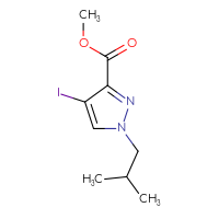 Chemical structure of methyl 4-iodo-1-(2-methylpropyl)-1H-pyrazole-3-carboxylate - CSSB00010781126