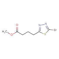 Chemical structure of methyl 4-(5-bromo-1,3,4-thiadiazol-2-yl)butanoate - CSSB02127769957