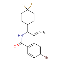 Chemical structure of 4-bromo-N-[1-(4,4-difluorocyclohexyl)prop-2-en-1-yl]benzamide - CSSB21432554576