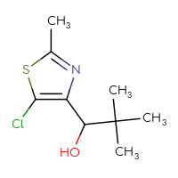Chemical structure of 1-(5-chloro-2-methyl-1,3-thiazol-4-yl)-2,2-dimethylpropan-1-ol - CSSB20679457750