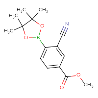 Chemical structure of methyl 3-cyano-4-(4,4,5,5-tetramethyl-1,3,2-dioxaborolan-2-yl)benzoate - CSSB00010144160