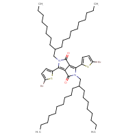 Chemical structure of 3,6-bis(5-bromothiophen-2-yl)-2,5-bis(2-octyldodecyl)-1H,2H,4H,5H-pyrrolo[3,4-c]pyrrole-1,4-dione - CSSB02125556187