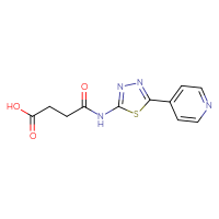 Chemical structure of 3-{[5-(pyridin-4-yl)-1,3,4-thiadiazol-2-yl]carbamoyl}propanoic acid - CSSB00000689794