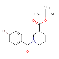 Chemical structure of tert-butyl 1-(4-bromobenzoyl)piperidine-3-carboxylate - CSSB00711362982