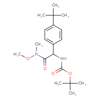 Chemical structure of tert-butyl N-[(4-tert-butylphenyl)[methoxy(methyl)carbamoyl]methyl]carbamate - CSSB05831753499