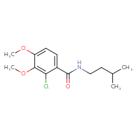 Chemical structure of 2-chloro-3,4-dimethoxy-N-(3-methylbutyl)benzamide - CSSB01385154631