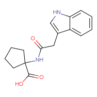 Chemical structure of 1-[2-(1H-indol-3-yl)acetamido]cyclopentane-1-carboxylic acid - CSSB00000744360