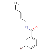 Chemical structure of 3-bromo-N-(pent-2-en-1-yl)benzamide - CSSB01992549560