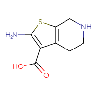 Chemical structure of 2-amino-4H,5H,6H,7H-thieno[2,3-c]pyridine-3-carboxylic acid - CSSB00009879709