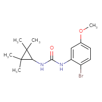 Chemical structure of 1-(2-bromo-5-methoxyphenyl)-3-(2,2,3,3-tetramethylcyclopropyl)urea - CSSB02042702491