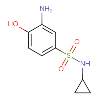 Chemical structure of 3-amino-N-cyclopropyl-4-hydroxybenzene-1-sulfonamide - CSSB00000759460