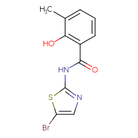 Chemical structure of N-(5-bromo-1,3-thiazol-2-yl)-2-hydroxy-3-methylbenzamide - CSSB00000263938