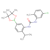 Chemical structure of 1-(5-chloro-2-methylphenyl)-3-[2-(propan-2-yl)-5-(4,4,5,5-tetramethyl-1,3,2-dioxaborolan-2-yl)phenyl]urea - CSSB21332091377