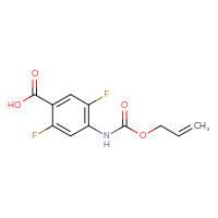 Chemical structure of 2,5-difluoro-4-{[(prop-2-en-1-yloxy)carbonyl]amino}benzoic acid - CSSB02527199482
