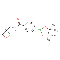 Chemical structure of N-[(3-fluorooxetan-3-yl)methyl]-4-(4,4,5,5-tetramethyl-1,3,2-dioxaborolan-2-yl)benzamide - CSSB06789792778