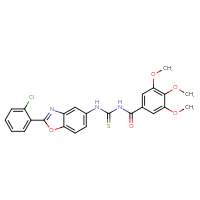 Chemical structure of 3-[2-(2-chlorophenyl)-1,3-benzoxazol-5-yl]-1-(3,4,5-trimethoxybenzoyl)thiourea - CSSB00121706406