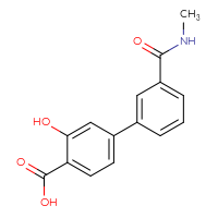 Chemical structure of 3-hydroxy-3'-(methylcarbamoyl)-[1,1'-biphenyl]-4-carboxylic acid - CSSB00150702124