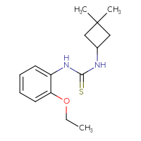 Chemical structure of 3-(3,3-dimethylcyclobutyl)-1-(2-ethoxyphenyl)thiourea - CSSB01848041706