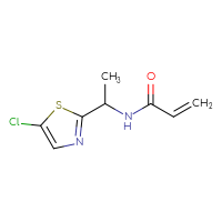 Chemical structure of N-[1-(5-chloro-1,3-thiazol-2-yl)ethyl]prop-2-enamide - CSSB08352303251