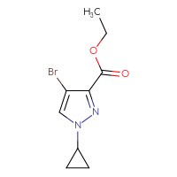 Chemical structure of ethyl 4-bromo-1-cyclopropyl-1H-pyrazole-3-carboxylate - CSSB21255954613