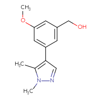 Chemical structure of [3-(1,5-dimethyl-1H-pyrazol-4-yl)-5-methoxyphenyl]methanol - CSSB06361306382