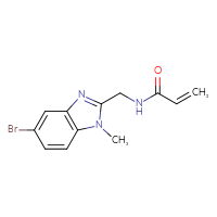 Chemical structure of N-[(5-bromo-1-methyl-1H-1,3-benzodiazol-2-yl)methyl]prop-2-enamide - CSSB21332165043
