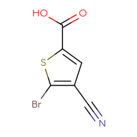 Chemical structure of 5-bromo-4-cyanothiophene-2-carboxylic acid - CSSB00021090060