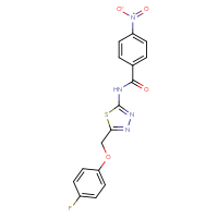 Chemical structure of N-{5-[(4-fluorophenoxy)methyl]-1,3,4-thiadiazol-2-yl}-4-nitrobenzamide - CSSB00121660285