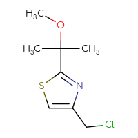 Chemical structure of 4-(chloromethyl)-2-(2-methoxypropan-2-yl)-1,3-thiazole - CSSB00012525981