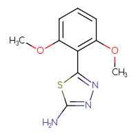 Chemical structure of 5-(2,6-dimethoxyphenyl)-1,3,4-thiadiazol-2-amine - CSSB00000302331