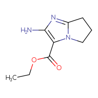 Chemical structure of ethyl 2-amino-5H,6H,7H-pyrrolo[1,2-a]imidazole-3-carboxylate - CSSB00000086899