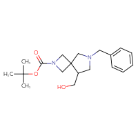 Chemical structure of tert-butyl 6-benzyl-8-(hydroxymethyl)-2,6-diazaspiro[3.4]octane-2-carboxylate - CSSB00010770284