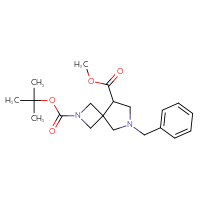 Chemical structure of 2-tert-butyl 8-methyl 6-benzyl-2,6-diazaspiro[3.4]octane-2,8-dicarboxylate - CSSB00117366432