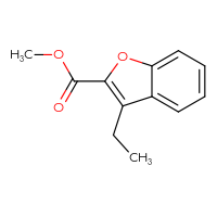 Chemical structure of methyl 3-ethyl-1-benzofuran-2-carboxylate - CSSB00010992512