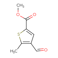 Chemical structure of methyl 4-formyl-5-methylthiophene-2-carboxylate - CSSB00021559248