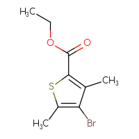 Chemical structure of ethyl 4-bromo-3,5-dimethylthiophene-2-carboxylate - CSSB00051926623