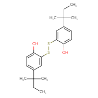 Chemical structure of 2-{[2-hydroxy-5-(2-methylbutan-2-yl)phenyl]disulfanyl}-4-(2-methylbutan-2-yl)phenol - CSSB00015289098